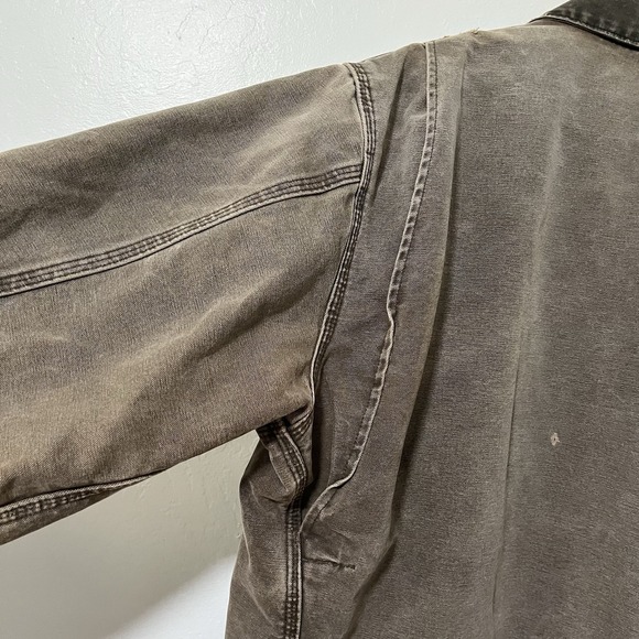 VTG Carhartt Mens Detroit Blanket Lined Canvas Jacket Size XLT Distressed‎ J97 - Picture 9 of 16